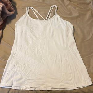 Workout tank top with a bra inside